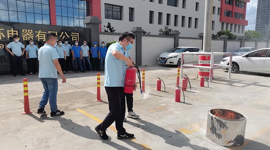 安全生產(chǎn)不松懈！金環(huán)電器開展消防應(yīng)急救援演練